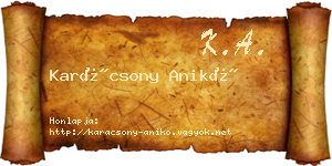 Karácsony Anikó névjegykártya